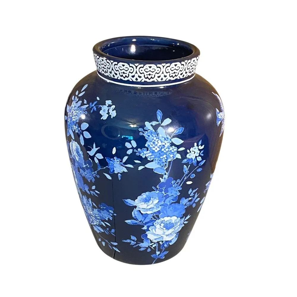 Members Mark Ceramic Vase  Decorative Large Floral Flower Holder Indoor Outdoor